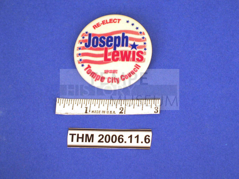 Reelect Joseph Lewis City Council Political Pin