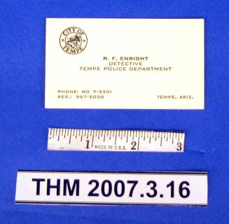 Business Card, R.F. Enright, Detective, Tempe Police Department
