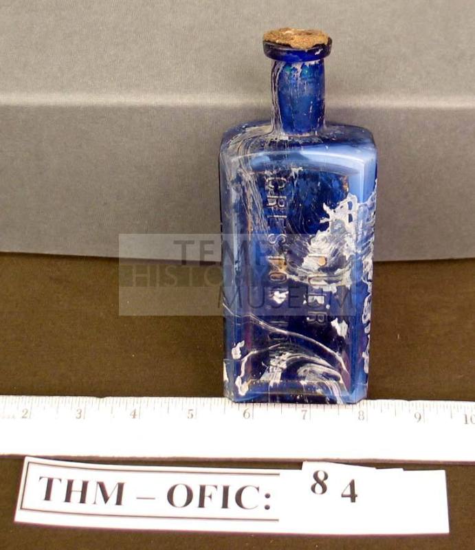 Bottle, Spurr blue glass