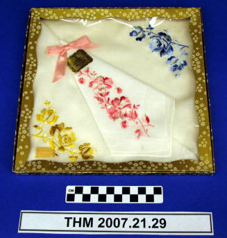 3 Ladies handkerchiefs in original box.