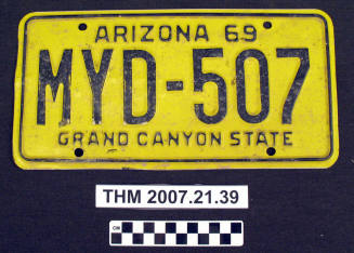 Arizona license plate 1969.