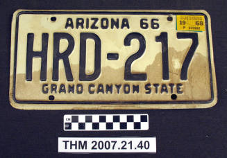 Arizona license plate 1966.
