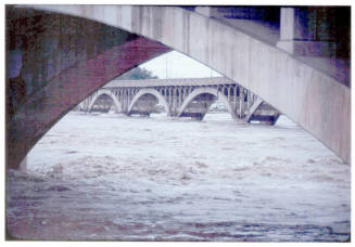 Photographic Slide - Flood Waters Under Salt River Bridges