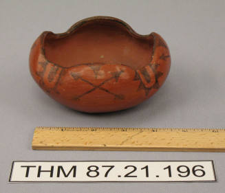 Indian style, hadn-turned pottery bowl