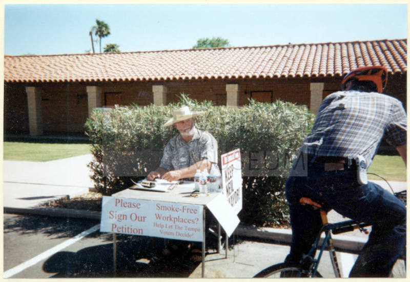 Dennis Cahill Collecting Petition Signatures for Proposition 200.