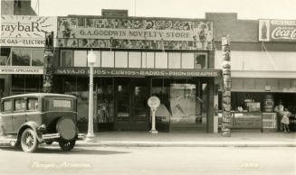 B/W of exterior of Goodwin Novelty Store