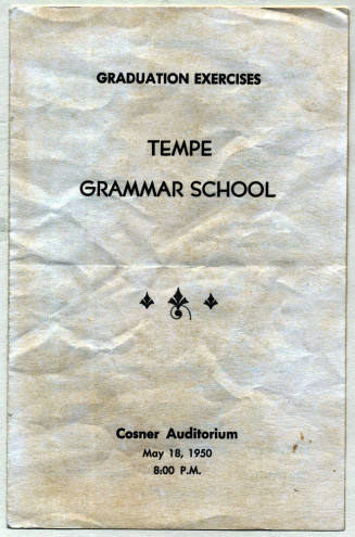 Tempe Grammar School Graduation Program, 1950.