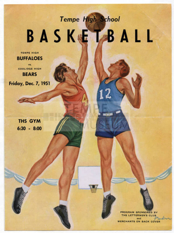 Tempe High School Basketball Game Program, Dec. 7, 1951