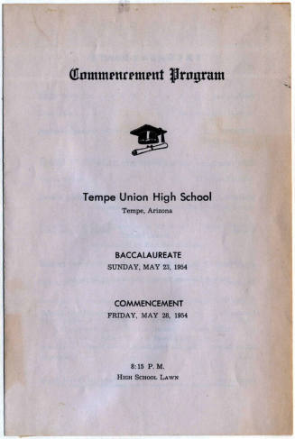 Tempe High School Commencement Program, May 28, 1954.