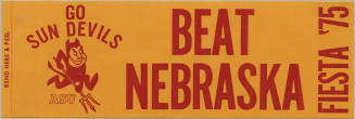 Beat Nebraska Fiesta Bowl bumpersticker, 1975