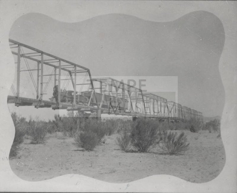 OS-130   Train crossing the Maricopa and Phoenix Railroad Bridge at Tempe