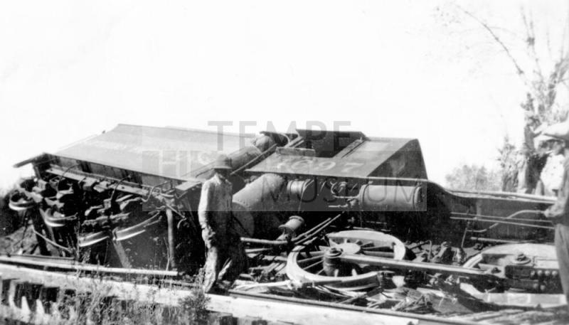 OS-140   Southern Pacific Train Wreck Near Creamery,Tempe, Arizona