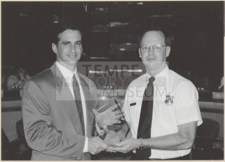 Mayor Neil Giuliano and Fire Chief Cliff Jones, 1997.