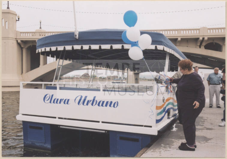Photo of the christening of the Clara Urbano Boat.