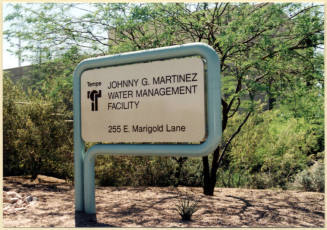 Johnny G. Martinez Water Management Facility sign