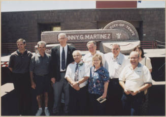 Photo of water treatment plant dedication group with Johnny Martinez.