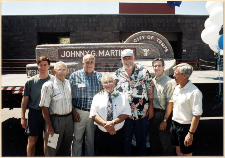 Photo of water treatment plant dedication with Johnny Martinez and city council