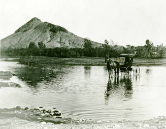 OS-255   Horse Carriage Fording River at T. Butte