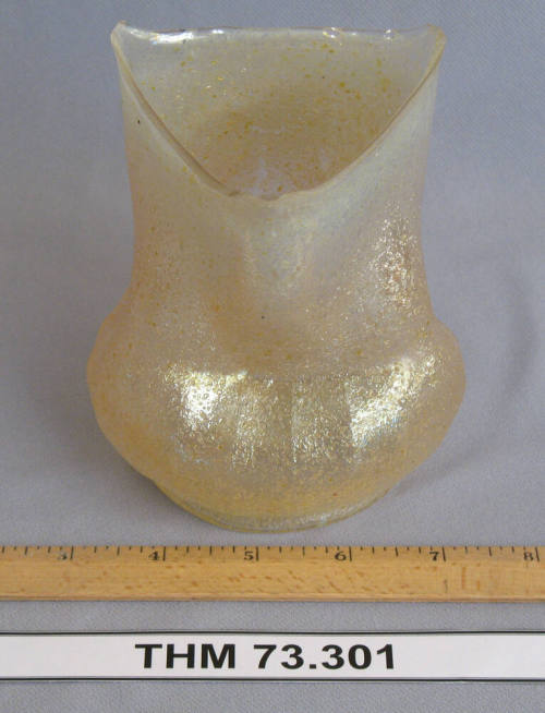 carnival glass gold vase
