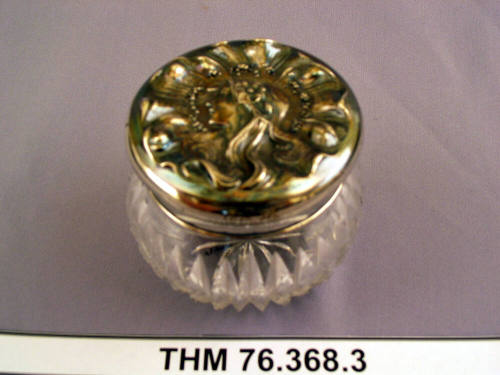 Art nouveau cutglass powder jar