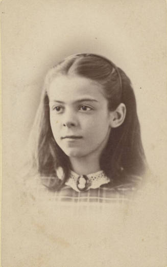 Portrait of Young Girl Wearing a Lace Collar and Brooch