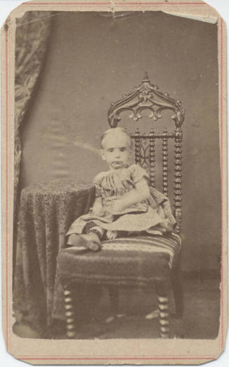Child, Sitting, Floral Dress