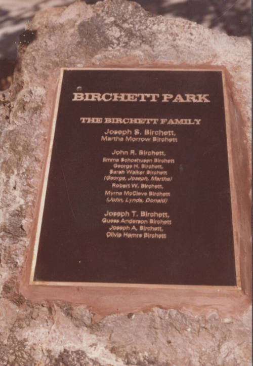 Picture of Birchett Park Plaque