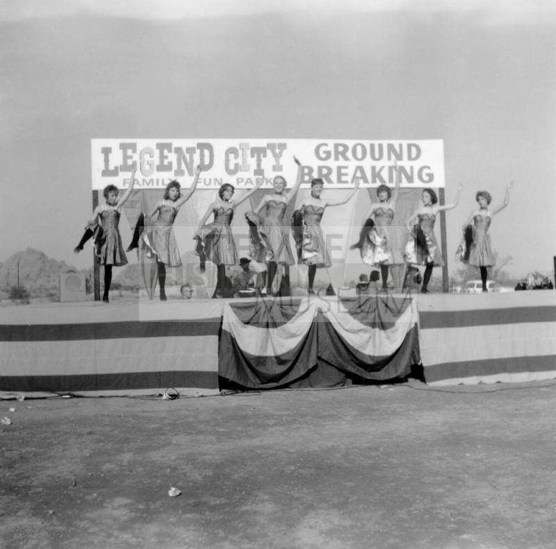 Photograph, dancers perform at the groundbreaking of Legend City