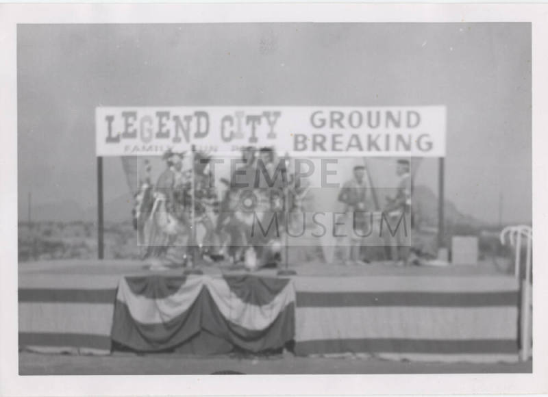 Photograph, Native American dancers at the groundbreaking of Legend City