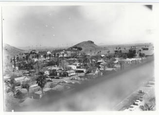 Photograph, Tempe residential neighborhood and Sun Devil Stadium