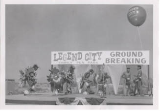 Photograph, Native American dancers at the groundbreaking of Legend City