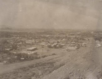 Photograph, Mill Avenue and downtown Tempe from Tempe Butte