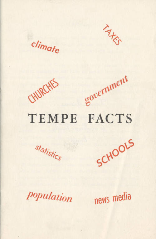 "Tempe Facts…climate, taxes, churches, government, statistics…"