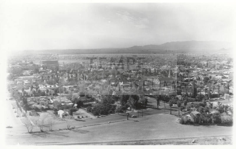 View of Tempe South from Tempe Butte, January 5th, 1962