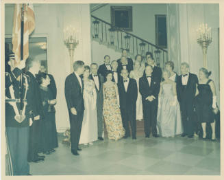 Carl Hayden, President Kennedy and Vice President Johnson with Group