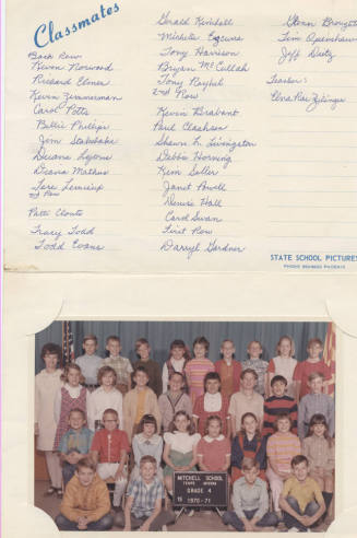 Elna Rae Zeilinger's 4th grade class photo, Mitchell School 1970-71