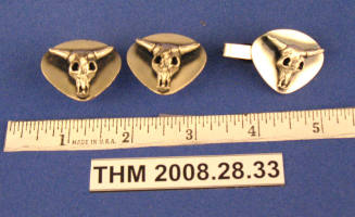 Set of metal Cow Skull Cuff-links and Tie Clip