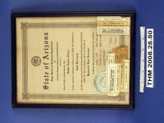 Luther Finley's Arizona Registered Land Surveyor Framed Certificate