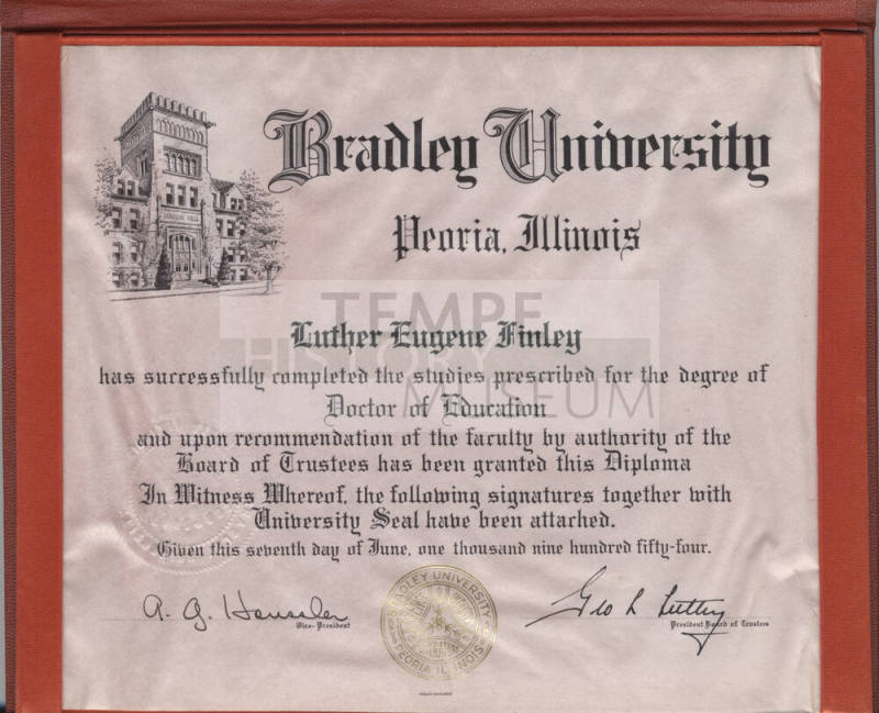 Luther Eugene Finley's Doctor of Education Diploma