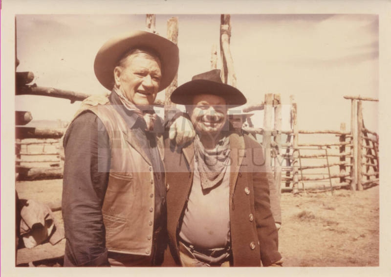 Photo of John Wayne and Larry Finley