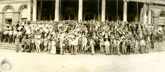 Group Photo of Rodeo Contestants at New York City Hall, 1939