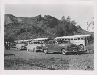 Car and Bus Traffic at Tortilla Flat