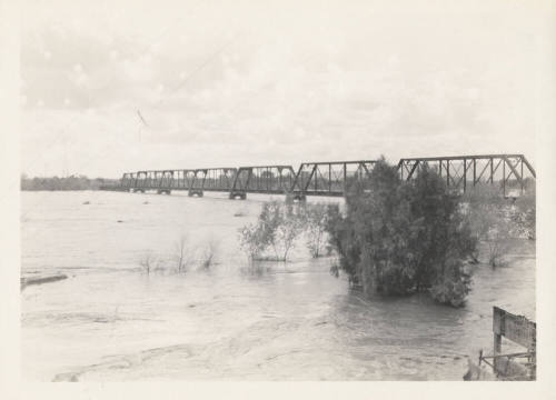Southern Pacific Railroad Bridge During Flood
