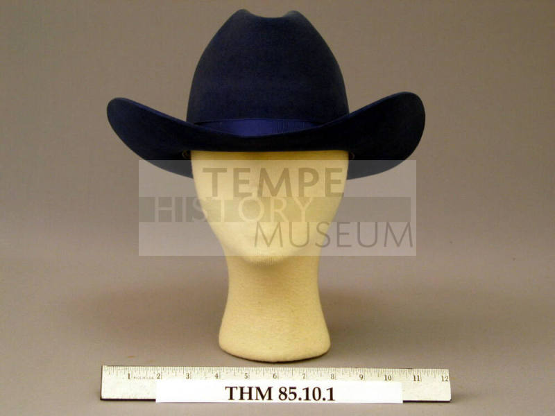 Blue felt cowboy hat