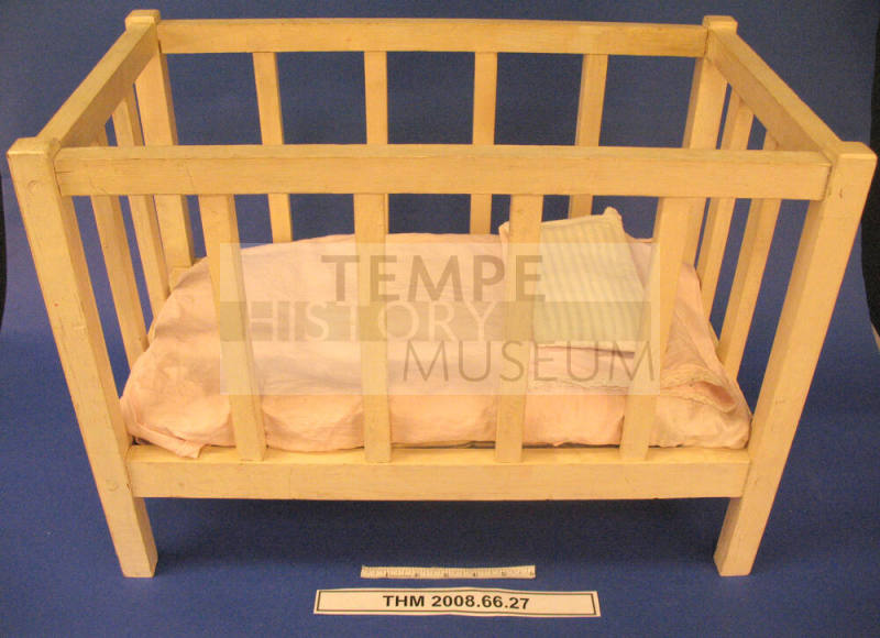 Wooden Doll Crib with Bedding