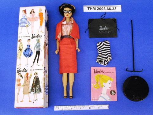 Doll, 1960 Barbie Teen Fashion Model with a stand and outfit