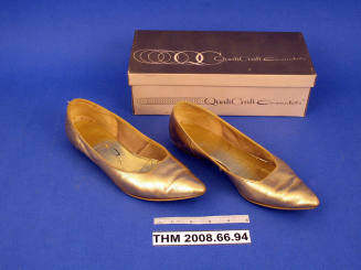 Gold-leather Flats with Box