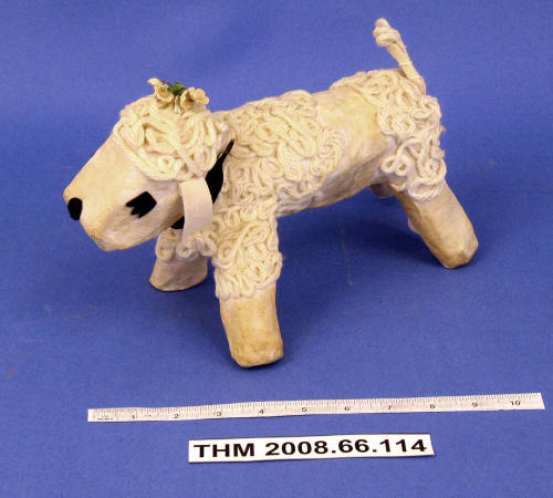 Paper mache' poodle figure