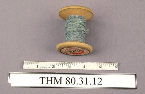 Spool , Wood (Large) with Pale Turquoise Linen Thread