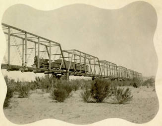 Train crossing the Maricopa and Phoenix Railroad Bridge at Tempe